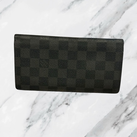 Louis Vuitton Authentic Damier Graphite Brazza Long Wallet Vintage - Picture 1 of 11
